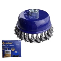 Щетка чашечная для УШМ 125 мм (5), чёрная, крученая проволока,"Maximum" MX 17788